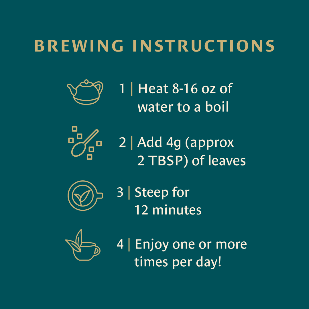 Healing Leaves Longevity Blend Loose Leaf Brewing Instructions