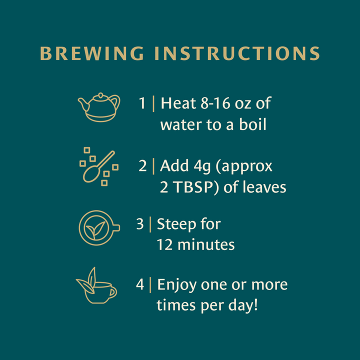 Healing Leaves Longevity Blend Loose Leaf Brewing Instructions