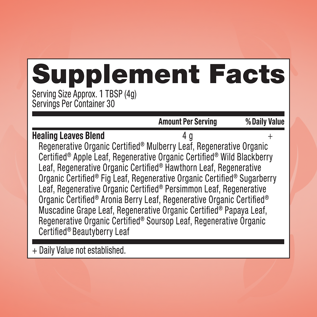 Healing Leaves Longevity Blend Loose Leaf Supplement Facts